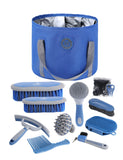 Horse Grooming Kit, 9-Piece Grooming Tools Set for Daily Horse Care – Includes All Essential Tools for Everyday Grooming Deep Blue