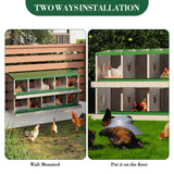 Garvee ‌Galvanized Steel Chicken Nesting Box with Roll Out Egg Tray - 10 Hole, Rustproof & Ventilated Laying Boxes for Hens, Chickens, Ducks | Easy-Clean Poultry Coop Accessories, Green