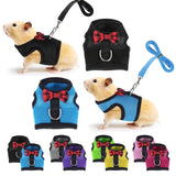 Guinea Pig Harness and Leash, Guinea Pigs Harness, Guinea Pig Leash, Hamster Harness can be Adjusted to Any Size Soft Mesh Harness Leash with Bow for Decoration (2packs)