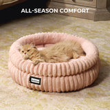 BALANCE Cat Bed Kitten Bed, Washable Round Cat Beds for Indoor Cats,Super Soft Plush Faux Fur Pet Bed for Puppy and Kitten with Anti-Slip Bottom