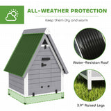 PawHut Chicken Coop for 2 Hens, Outdoor Wooden Chicken House with Removable Nesting Box & Roosting Bar, Tray, Ramp, Poultry Cage Rabbit Hutch, 31" x 29" x 43", Grey
