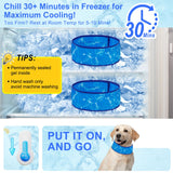 BEAUTYZOO Dog Cooling Bandana,2-Pack Instant Chill Ice Neck Cooler Wrap for Outdoor Summer, Adjustable Reusable Pet Scarf Lasts 2 Hours,Heat Relief Prevent Sunstroke for Medium Large Dogs 17"-22" Blue