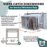 VistaCatio Window Catio - Fits 26-32" Vertical Windows, Deluxe Catio Window Box for Indoor Cats, Max Enrichment and Freedom, Fresh Outdoor Air, Portable Easy Install, 2-Year Protection, Made in USA
