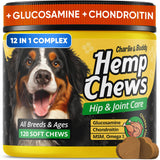 Glucosamine for Dogs - Hеmp Calming Chews with Glucosamine & Chondroitin - Daily Support with MSM, Omega 3 and Turmeric for Senior and Large Breed Dogs - Chicken Flavor, 120 Soft Treats