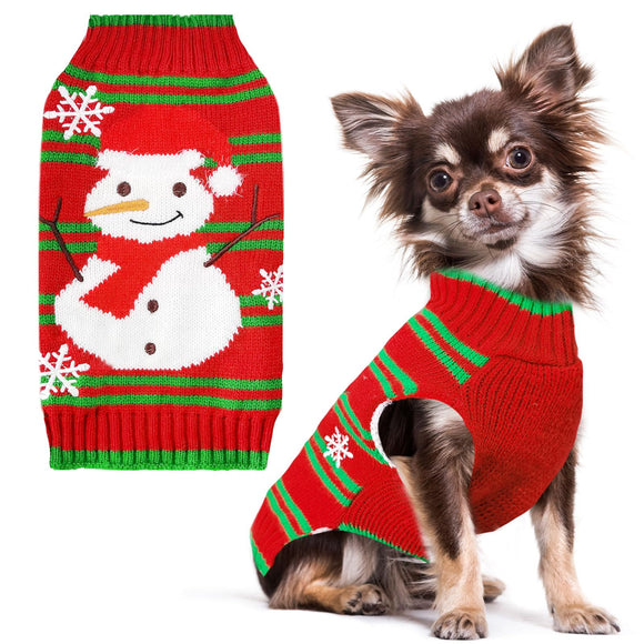PETCARE Red Snowman Dog Sweater Christmas Dog Sweaters Vest Ugly Snow Xmas Puppy Costume Pet Holiday New Year Fall Winter Clothes for Small Medium Large Dogs Cats Pullover Sweaters Outfits,Medium