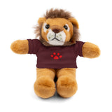 Plush Bear with Paw-Print Tee — Cute Gift for Kids & Pet Lovers