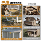 Large Mobile Chicken Coop for 4–6 Chickens with Wheels, 95” Wooden Chicken House with Nesting Box, Weatherproof Asphalt Roof, Predator-Proof, Backyard Expandable Hen House