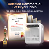 JirPet Pet Dryer Box, Pet Hair Dryer with Smart Chip Safety, 75L Dog Dryer Box with Quiet 40dB Drying, Auto Temp & Humidity Control, Strong Airflow for Long Hair Dogs & Cats, Professional Pet Dryer