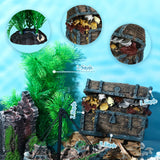 Wenqik Aquarium Decorations Large, Resin Sunken Shipwreck, Undersea Treasure Chest, Ancient Castle Ruins Tunnel House, Simulated Artificial Water Plants, Fish Shrimp Cave Hide for Fish Tank, Safe