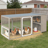 Large Chicken Coop with Run, Chicken Run with Waterproof Cover, Large Poultry Cage for Yard Farm Backyard Hen House, Duck Coop and Rabbit Run with Nesting Boxes, for 4-6 Chickens