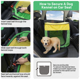 BUMUBI Travel Dog Crate Portable Dog Kennel for Small Dogs Pop Up Soft Dog Enclosure Indoor Outdoor for Medium Dogs Pets Foldable Crate（Green and Yellow-Medium）