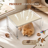 UGLKTL Acrylic Cat Hammock Bed, Elevated Cat Bed with Breathable Woven Mat, Sturdy Clear Cat Perch for Indoor Cats, Kittens, Small Dogs, Space-Saving Cat Furniture for Home Decor