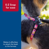 Coastal - Li’l Pals Adjustable Kitten Harness and Leash Combo - Pink and Purple Daisy Multi-Color - 3/8” x 6"-10”