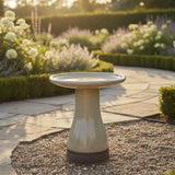 Sunnydaze 21" H Ceramic Bird Bath for Outside - Hand-Painted Outdoor Bird Bath Bowl, UV/Frost-Resistant Finish - Yam