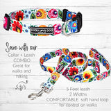 Lucky Love Dog Bundle - Large No Pull Dog Harness & Adjustable Collar, in Stylish Ladybird Pattern, Durable & Comfortable for Pet Dogs, Suitable for Puppies & Adult Dogs