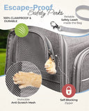 BriskTails Сat Backpack Carrier - Expandable Cat Large Travel Hiking Backpack, Pet Backpack Carrier Airline Approved, Perfect for Cats Kitty Kitten Backpack - Grey