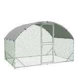 Garvee Large Metal Chicken Coop 6.5 ft Metal Chicken Run with Waterproof UV Resistant Cover & Double Doors, Walk-in Poultry Coop for Yard