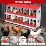 10-Hole Chicken Nesting Box, Rustproof Galvanized Steel Roll-Out Egg Collection with Vented Design, Laying Box for Hens, Poultry Coop Accessories for Egg Layers