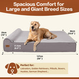 Sytopia XXL 35D Memory Foam Dog Bed, 7 Inch Thick Extra Large Orthopedic Couch for Senior Dogs Over 100 Pounds, Water Resistant and Washable Cover, Liner, Grey