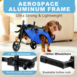 Dog Wheelchair for Back Legs – Adjustable Height/Length/Width, Sturdy Wheelchair with All-Terrain Shock-Absorbing Wheels, Mobility Support for Injured or Disabled Small & Medium Dogs & Cats, Blue (S)