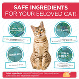 L Lysine for Cats with Taurine & Probiotic – A and B Vitamins Help with Watery Eyes, Sneezing, Cough, Allergies – Feline Upper Respiratory Supplement Works as a Natural Antibiotic for Cats – 2 Oz