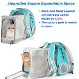 Lollimeow Cat Carrier Backpack, Bubble Dual Expandable Backpack Carrier, Pets and Small Dogs,Airline-Approved, Designed for Travel, Hiking, Walking & Outdoor Use (Dual Expandable-Green)