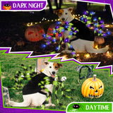 GUDELAK Dog Halloween Costumes, Furry Dog Spider Costume with 64 LED, Giant Spider Halloween Costume for Medium Large Dogs, Funny Dogs Costumes for Cat Pet Halloween Party Cosplay (Green)