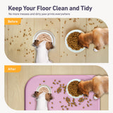 Silicone Pet Feeding Mat with Metal Ring, Waterproof, 23x15 in, Pet Feeding Mats, Raised Edges to Prevent Spills, Dogs and Cats Placement Tray to Stop Food and Water Bowl Messes (Pink, 23x15 in)