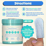 All-in-1 Dog Teeth Cleaning Wipes | Enzymatic Whitening + Micro Scrubbing Beads | Pet Dental Wipes & Finger Tooth Brushing Kit | Plant-Based Dental Care for Cats & Dogs (60 Count)