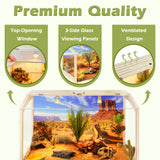 PROLEE Bearded Dragon Tank, Up to 81Gallon Reptile Enclosure, Tempered Glass Lizard Tank, Bearded Dragon Enclosure with Built-in Lamp Fixture for Chameleon (Skylight Roof, 30Gallons,24x15.5x15.5 Inch)