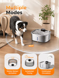 Pokpet 10L Cat Dog Water Fountain, Stainless Wireless Pet Water Bowl