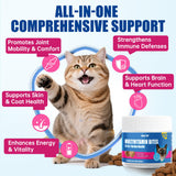 Just Try 23 in 1 Taurine for Cats Vitamins Treats with L-Lysine for Immune, Joint Support Skin & Coat & Heart Health - Multivitamin, HIV Omega 3, Biotin Supplements for Indoor & Senior Cat - 300 Bites