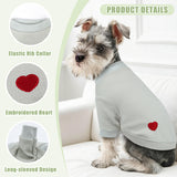 2-Pack Waffle Dog Shirts with Embroidered Heart for Small & Medium Dogs