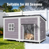59" Outdoor Dog House with Insulated Liner, Extra Large Breed Dog Kennel, Keep Warm in Winter Outside, Easy to Install Heated Anti-Chewing Metal Frame Design for Small Medium Large Dogs