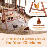 PETSFIT Wooden Chicken Perch with 2 Swings for 6-8 Chickens, Easy Assembly