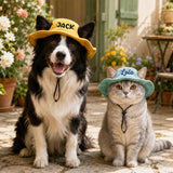 Custom Pet Bucket with Ear Holes Small Medium Large Dog & Cat Summer Hat