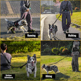 OneTigris Hands Free Dog Leash, Waist Leash for Dog Walking with Detachable Chest Bag, Thickened Mesh Lumbar Support and Durable Bungee Straps, Running leashs for Medium Large Dogs