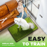 Hompet Dog Grass Pad with Tray Large, 41"x27", 2 Reusable Artificial Turf for Dogs Potty, Waterproof Non-Slip Washable Pee Pads, Quickly Absorbency Portable Dog Litter Box for Indoor/Outdoor Use