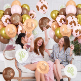 Horse Balloons, 60pcs 12 Inch Pink Brown Cowgirl Party Balloons with Horse Print Balloon, Birthday Balloon for Kids Girls Boys Cowgirl Cowboy Party Decorations Animal Pet Birthday Supplies