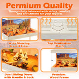 ROYXEN Reptile Tank 81 Gallon, Bearded Dragon Tank with Leg Stand, Tempered Glass Reptile Enclosure, Lizard Tank for Chameleon,Lizard Habitat (Oak,47.5x19.5x19.5 Inch)