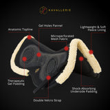 Kavallerie 3D Air-Mesh Fleece Half Pad, Impact Protection & Therapeutic Gel Padding English Saddle for Maximum Support and Stability, Best for Horses Under Saddle, Dressage, Jumping & Training
