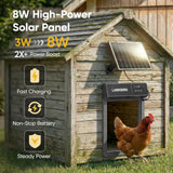 Larkbird Upgraded Automatic Chicken Coop Door Solar Powered, Auto Chicken Door with App Control, Custom Audio Recording, Timer & Light Sensor, Anti-Pinch Design