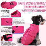 Queenmore Medium Dog Sweater, Soft Fleece Vest Pullover Dog Jacket with Leash Hole, Warm Winter Dog Clothes Cold Weather Doggy Dachshund Sweaters for Medium Dogs Cats Boy or Girl (Pink,M)