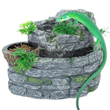 REPTI ZOO Reptile Water Fountain with Food Dish, 550ML Terrarium Waterfall Drinking Fountain for Bearded Dragon Gecko Chameleon Lizard Tree Frog Turtle, Reptile Water Dispenser, Keep Water Clear