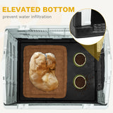 DWVO 41.3'' Plastic Foldable Dog House for Small, Medium, and Large Dogs, Waterproof Folding Pet House with Adjustable Top Window and Elevated Base (41.3''L x 34.6''W x 39''H)