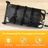 Pet Transport Large Dog Stretcher Max Loading 250lbs Stretcher with Noiseless Wheels, 45 x 22 Inch Animal Carry Stretcher for Emergency Use
