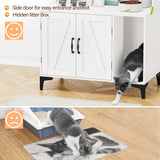 GOCAPTAIN Hidden Cat Box Enclosure with Shelf Storage, Sturdy Wood Cat Washroom Furniture, White
