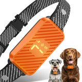 KJKZO Dog Bark Collar for Large Medium Small Dogs, Rechargeable No-Bark Collar, Smart Barking Collar, Effective Bark Collar with 7-Level Sensitivity, 3 Beep & Vibration Modes, Waterproof, Orange