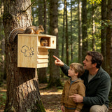INRLKIT Extra Large Squirrel Boxes for Outside with Exterior Porch, Large Squirrel House for Outside, Wooden Squirrel Nesting Box for Chipmunks and Small Animals, Easy Assemble