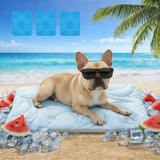 Vagascape New 5.0 Version Dog Cooling Mat(35 * 27), Built-in Ice Pack, Long-Lasting Cool 6-8h, Ultra Thick Soft Vine Pattern, Large Washable Foldable Portable Pet Pad for Indoor Outdoor Travel